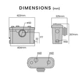 Sewage Pumps: PROTEGE Macerator Pump, with 4 Inlet, for P-Trap Toilet, House, Bathroom, Shower, Sink, Washing Machine