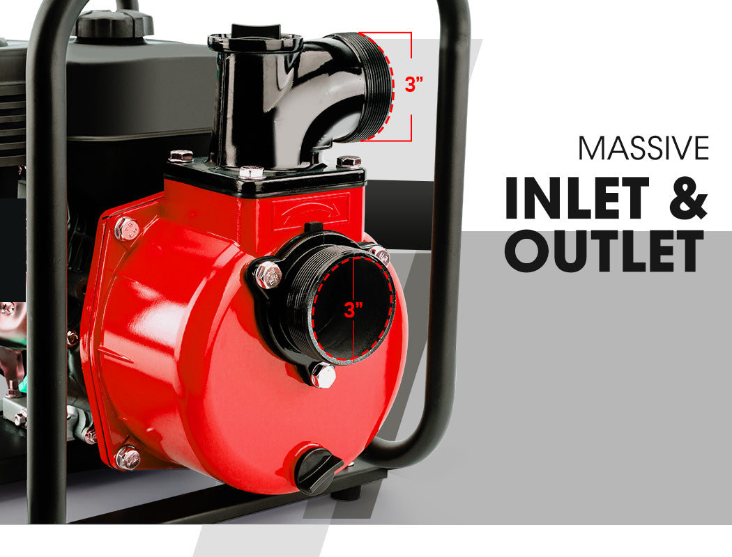 Irrigation Pumps: Warton 8HP 3 Petrol Water Transfer Pump High Pressure Fire Fighting Irrigation