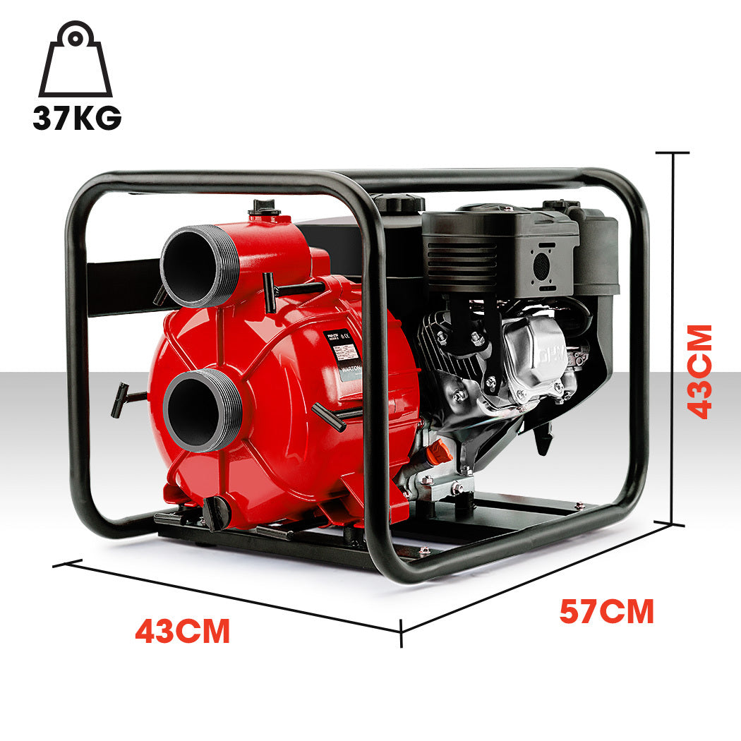 Irrigation Pumps: WARTON 8HP 3 Petrol Trash Water Transfer Pump Pressure Firefighting Irrigation