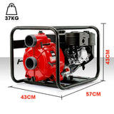 Irrigation Pumps: WARTON 8HP 3 Petrol Trash Water Transfer Pump Pressure Firefighting Irrigation