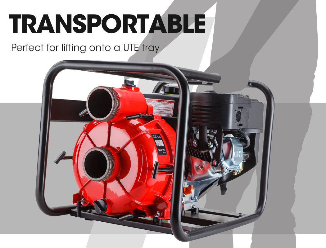 Irrigation Pumps: WARTON 8HP 3 Petrol Trash Water Transfer Pump Pressure Firefighting Irrigation