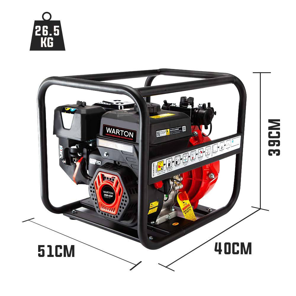 Irrigation Pumps: WARTON Petrol Water Pump 8HP Fire Fighting High Pressure Transfer Irrigation 4