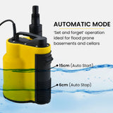Sewage Pumps: PROTEGE Tight Access Clean/Grey Water Submersible Sump Pump, Integrated Float Switch