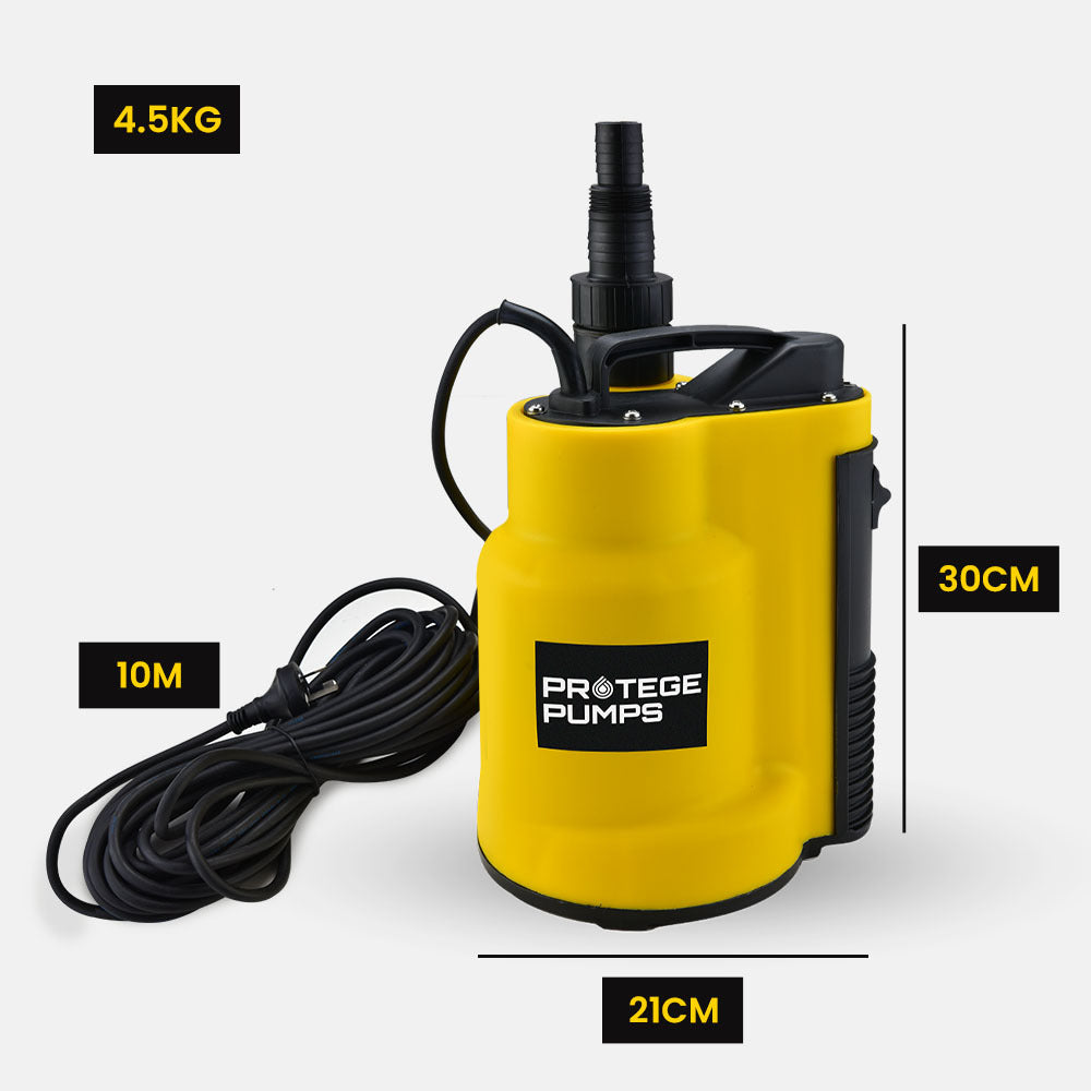 Sewage Pumps: PROTEGE Tight Access Clean/Grey Water Submersible Sump Pump, Integrated Float Switch