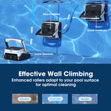 Pool Sweeps & Vacuums: WYBOT Grampus 800 Robotic Pool Cleaner, Automatic Vacuum with Quick Clean, Wall Climbing Capability, Powerful Triple Motors, Large Filter Baskets, Ideal for Large In-Ground Pools