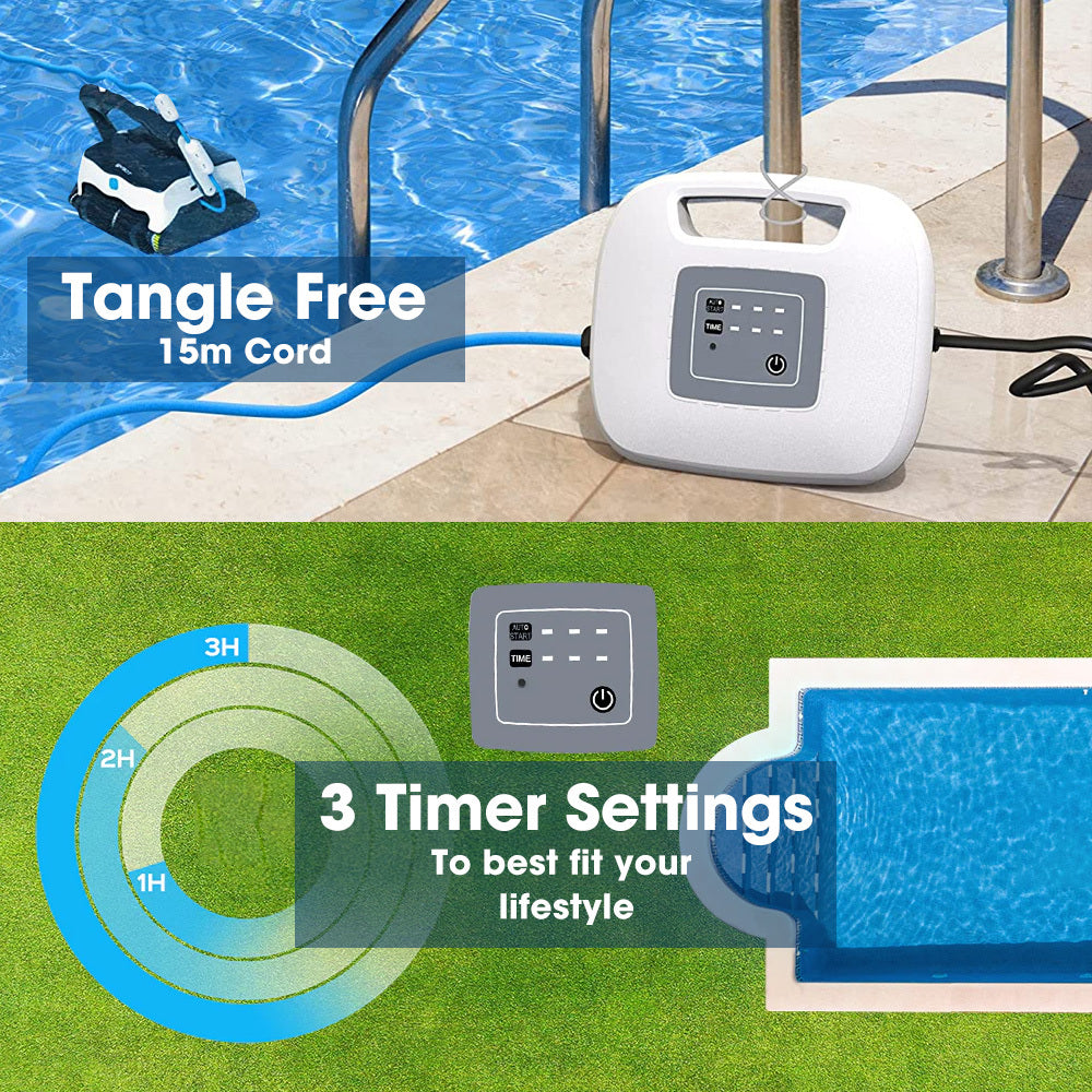 Pool Sweeps & Vacuums: WYBOT Grampus 800 Robotic Pool Cleaner, Automatic Vacuum with Quick Clean, Wall Climbing Capability, Powerful Triple Motors, Large Filter Baskets, Ideal for Large In-Ground Pools