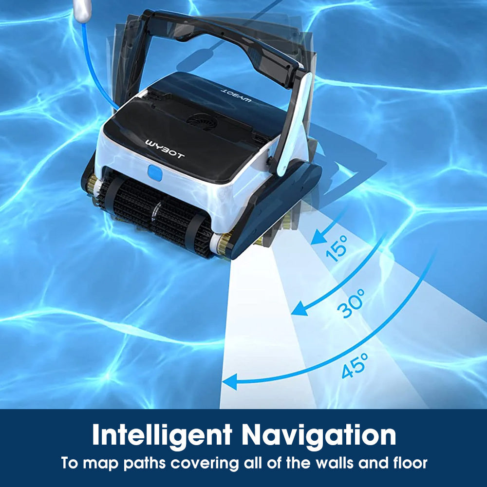 Pool Sweeps & Vacuums: WYBOT Grampus 800 Robotic Pool Cleaner, Automatic Vacuum with Quick Clean, Wall Climbing Capability, Powerful Triple Motors, Large Filter Baskets, Ideal for Large In-Ground Pools