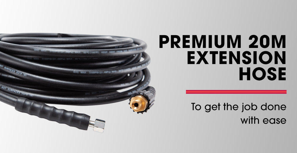 Outdoor Power Equipment: Jet-USA 20M Petrol Pressure Washer Hose Extension with Drain Cleaner Nozzle Accesory Pack
