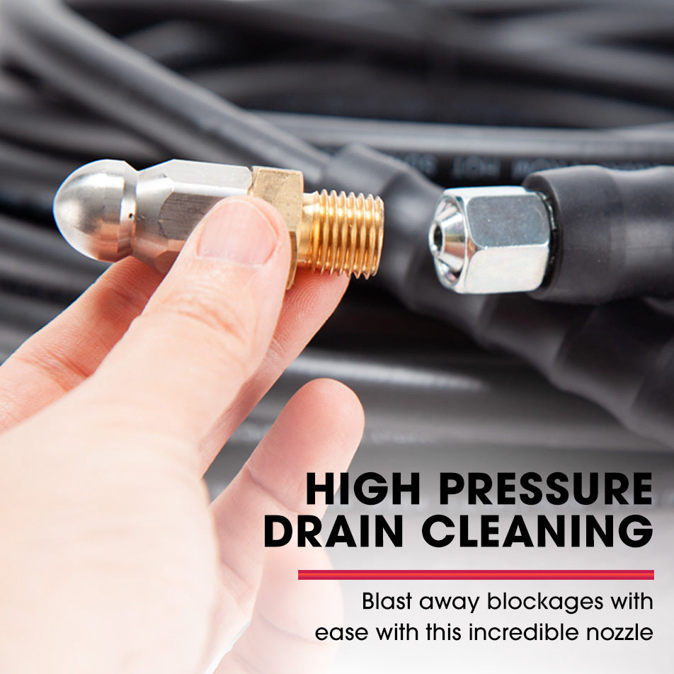 Outdoor Power Equipment: Jet-USA 20M Petrol Pressure Washer Hose Extension with Drain Cleaner Nozzle Accesory Pack