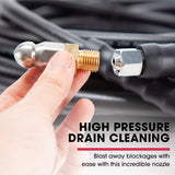 Outdoor Power Equipment: Jet-USA 20M Petrol Pressure Washer Hose Extension with Drain Cleaner Nozzle Accesory Pack