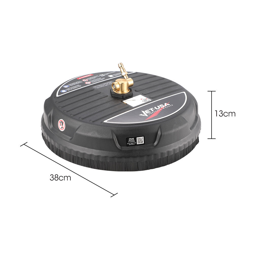 Outdoor Power Equipment: Jet-USA 15" Nylon Pressure Washer Surface Cleaner, 1/4" Fitting, For Concrete Driveway Patio Floor