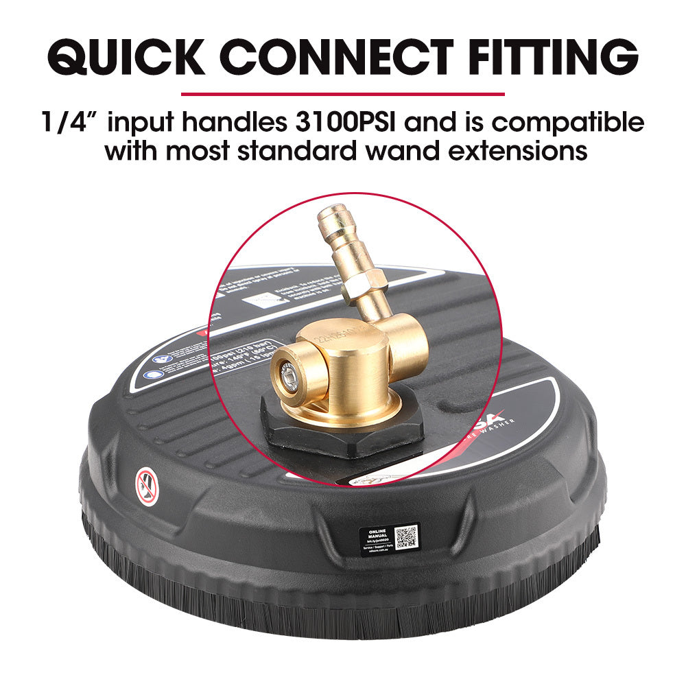 Outdoor Power Equipment: Jet-USA 15" Nylon Pressure Washer Surface Cleaner, 1/4" Fitting, For Concrete Driveway Patio Floor