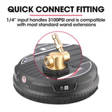 Outdoor Power Equipment: Jet-USA 15" Nylon Pressure Washer Surface Cleaner, 1/4" Fitting, For Concrete Driveway Patio Floor