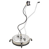 Outdoor Power Equipment: Jet-USA 24" Stainless Steel Pressure Washer Surface Cleaner, 3/8" Fitting, with Yoke Handlebar, For Concrete Driveway Patio Floor