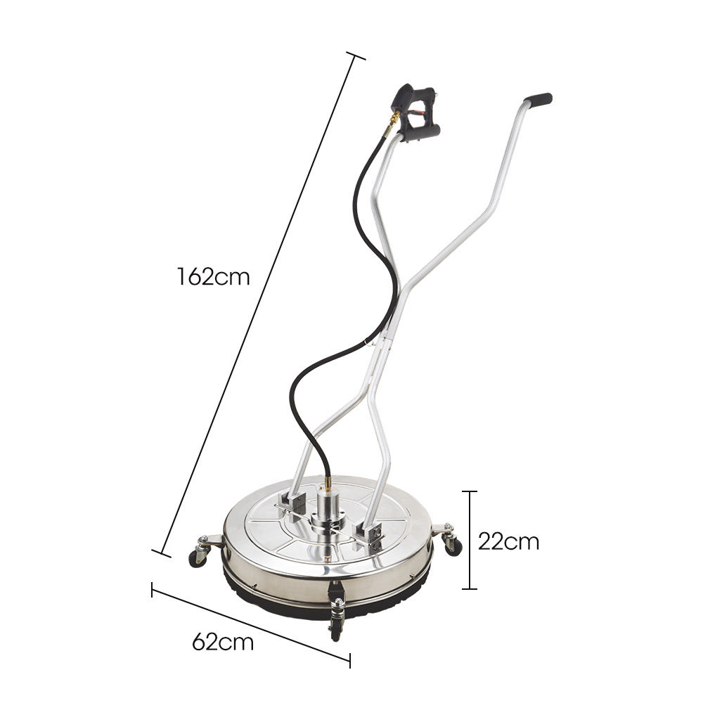 Outdoor Power Equipment: Jet-USA 24" Stainless Steel Pressure Washer Surface Cleaner, 3/8" Fitting, with Yoke Handlebar, For Concrete Driveway Patio Floor
