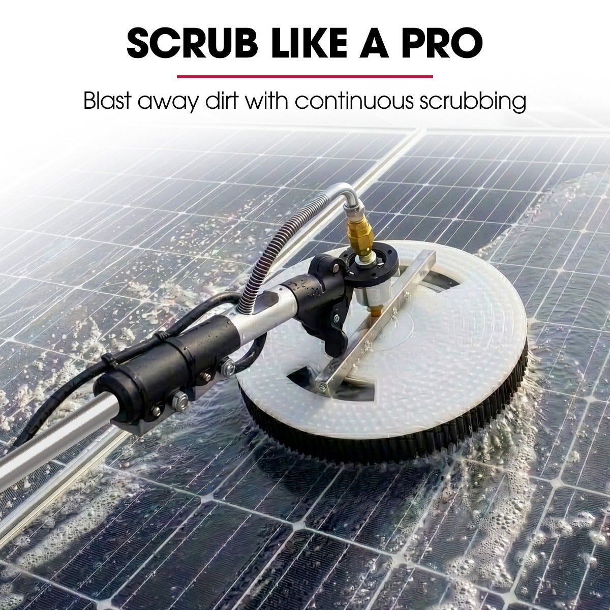 JET-USA 5.5m Telescopic Rotary Surface Cleaner Brush, for Solar Panels, Walls, Windows, M22 Pressure Washer Connection