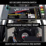 Outdoor Power Equipment: JET-USA Commercial Diesel High-Pressure Washer Cleaner, Electric Start 10hp 418cc, 15m Steel Braided Hose, Adjustable Triplex Pump - DX800