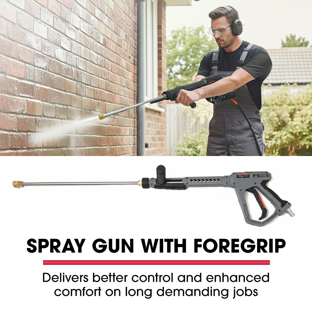 Outdoor Power Equipment: JET-USA Commercial Diesel High-Pressure Washer Cleaner, Electric Start 10hp 418cc, 15m Steel Braided Hose, Adjustable Triplex Pump - DX800