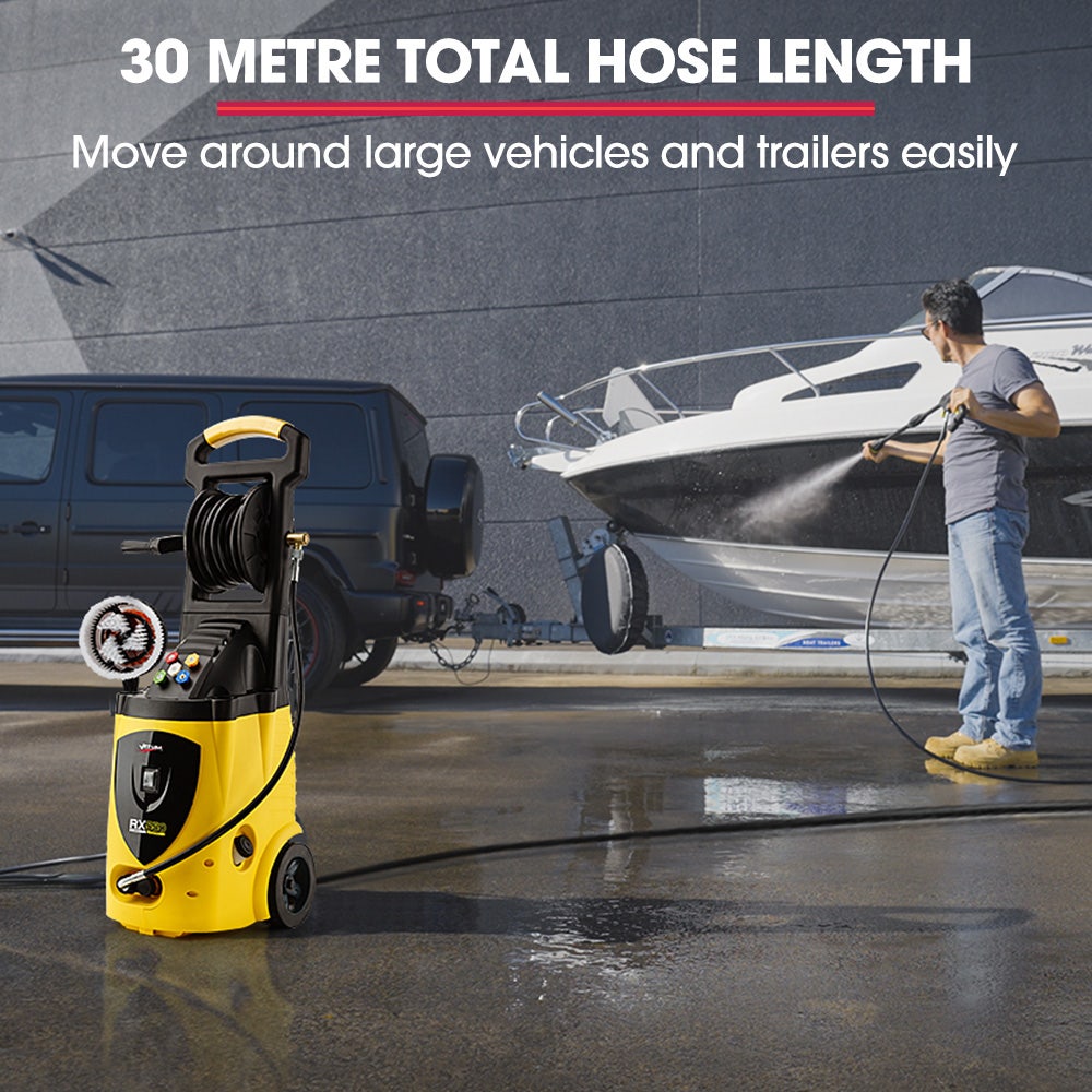 Outdoor Power Equipment: Jet-USA RX550 Electric High Pressure Washer 3500PSI Ultimate Pack, 5 Nozzles, Spin & Wheel Brush, Deck Cleaner, Turbo Head, Angled Lance, 30M Hose Reach