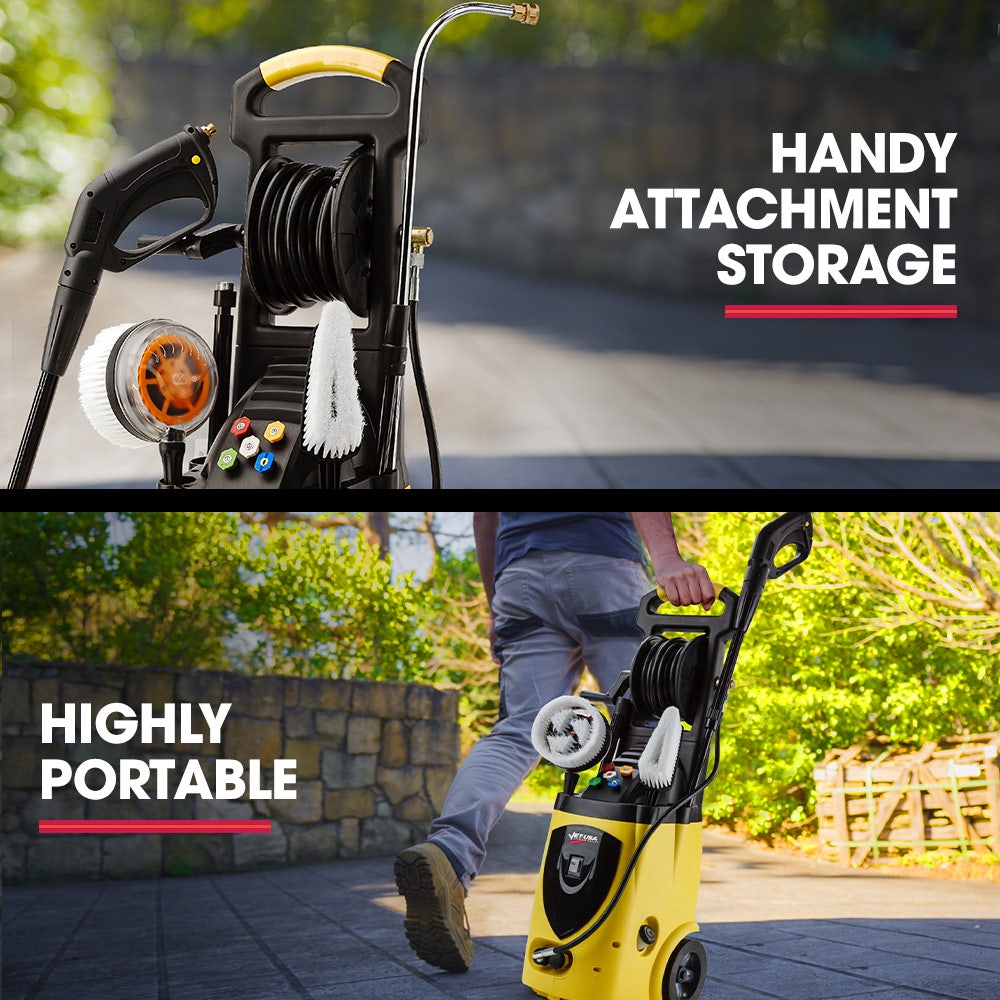 Outdoor Power Equipment: Jet-USA RX550 Electric High Pressure Washer 3500PSI Ultimate Pack, 5 Nozzles, Spin & Wheel Brush, Deck Cleaner, Turbo Head, Angled Lance, 30M Hose Reach