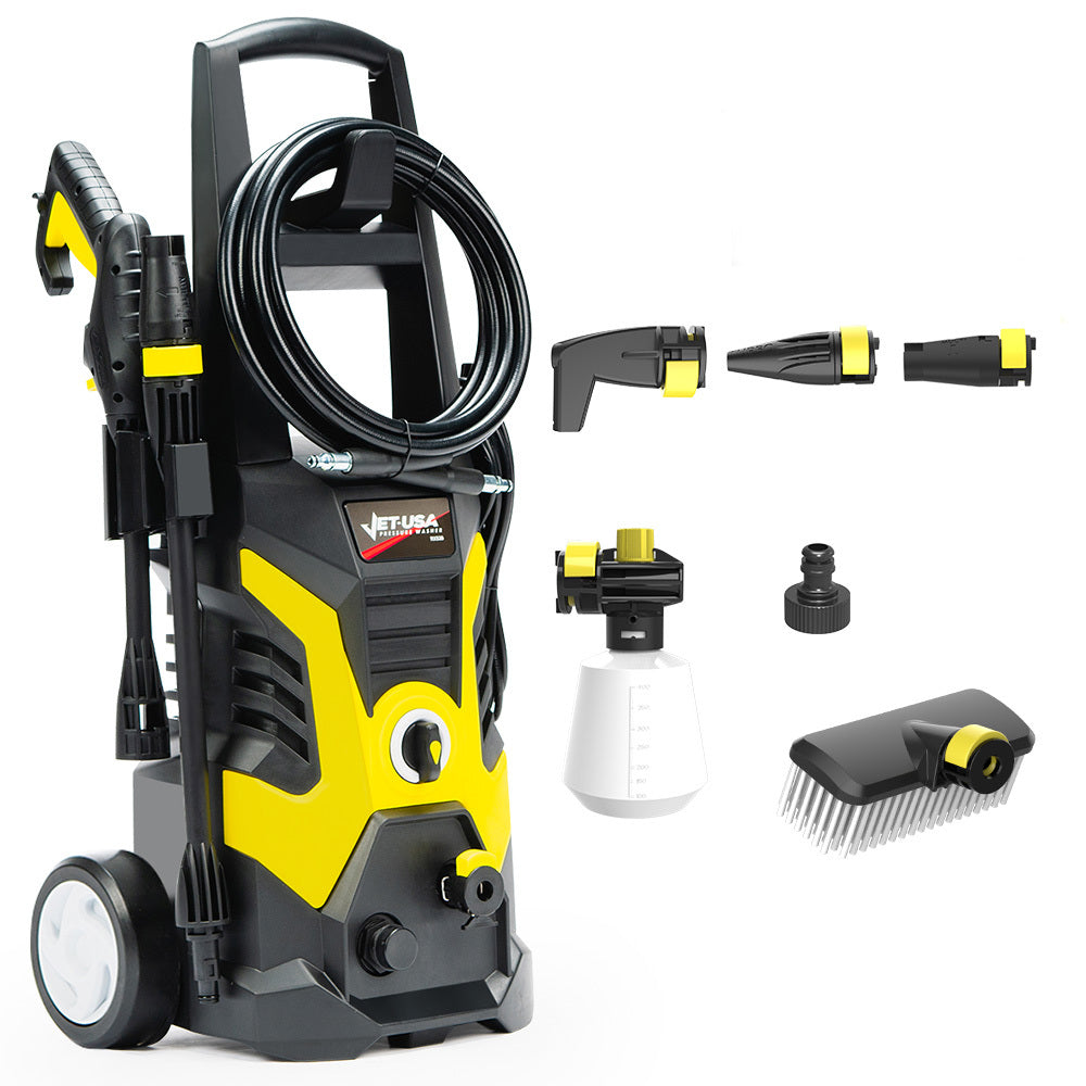 Outdoor Power Equipment: JET-USA RX530 Electric High Pressure Washer, 2400PSI 3 Nozzles, Brush Head Cleaner, Detergent Bottle