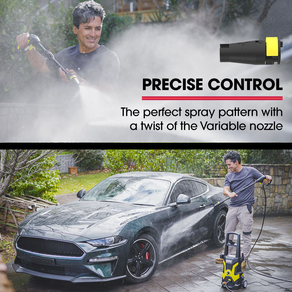 Outdoor Power Equipment: JET-USA RX530 Electric High Pressure Washer, 2400PSI 3 Nozzles, Brush Head Cleaner, Detergent Bottle