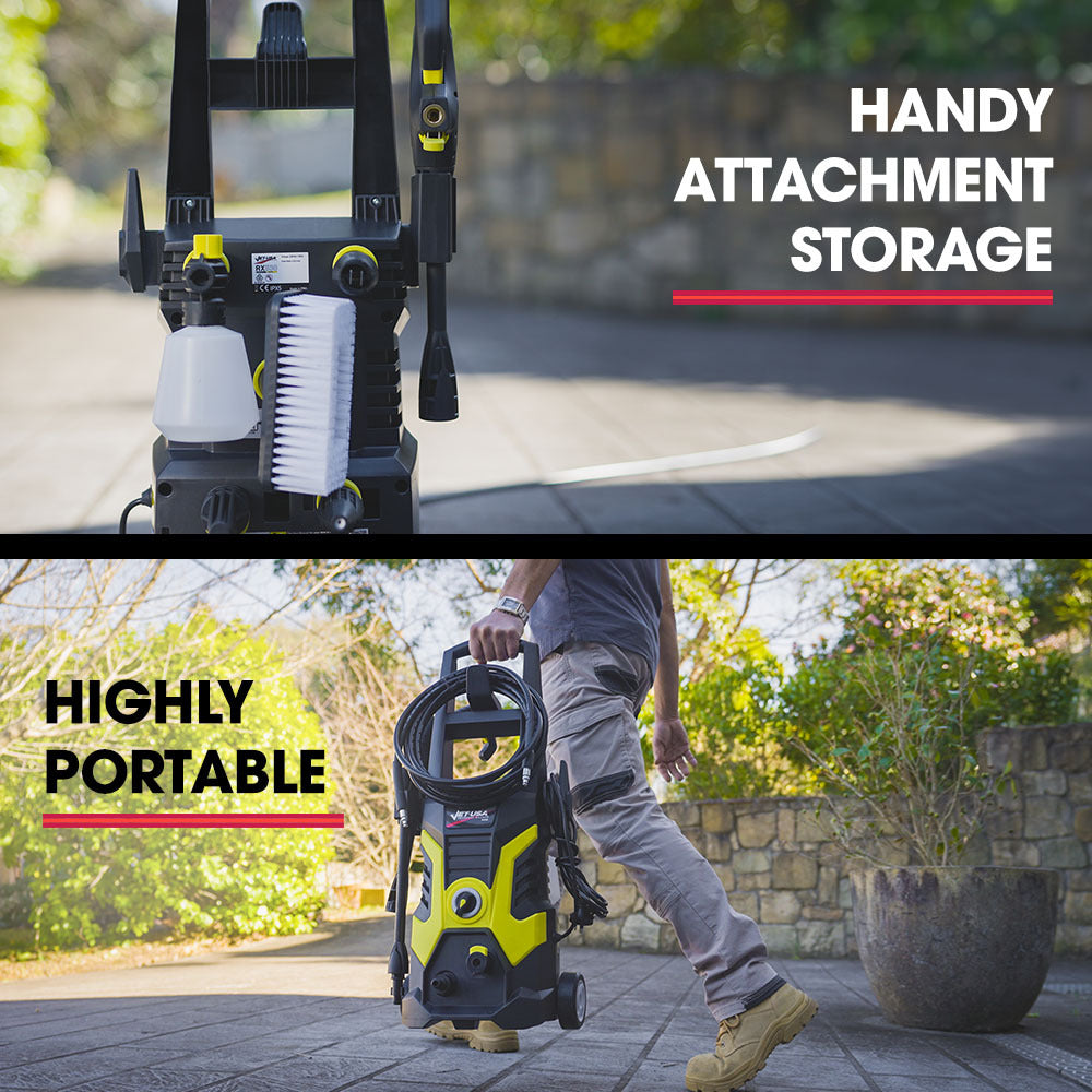 Outdoor Power Equipment: JET-USA RX530 Electric High Pressure Washer, 2400PSI 3 Nozzles, Brush Head Cleaner, Detergent Bottle