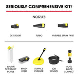 Outdoor Power Equipment: JET-USA RX540 Electric High Pressure Washer, 2800PSI 2 Nozzles, Brush Head, Deck Cleaner, Detergent Bottle, 10M Hose