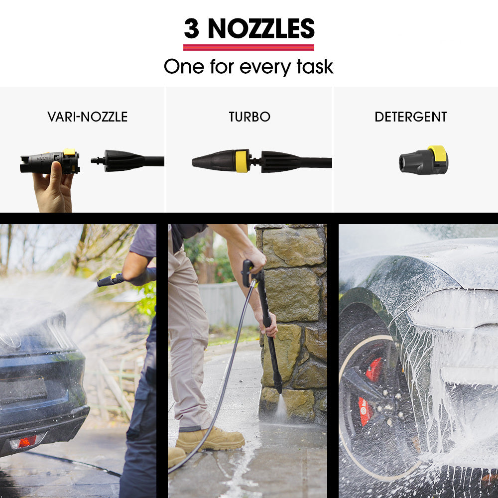 Outdoor Power Equipment: JET-USA RX540 Electric High Pressure Washer, 2800PSI 2 Nozzles, Brush Head, Deck Cleaner, Detergent Bottle, 10M Hose