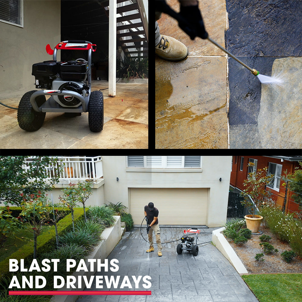 Outdoor Power Equipment: Jet-USA 7HP 4800PSI Petrol High Pressure Washer Gun Water Cleaner Gurney 4-Stroke Engine 30M Hose