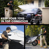 Outdoor Power Equipment: Jet-USA 7HP 4800PSI Petrol High Pressure Washer Gun Water Cleaner Gurney 4-Stroke Engine 30M Hose