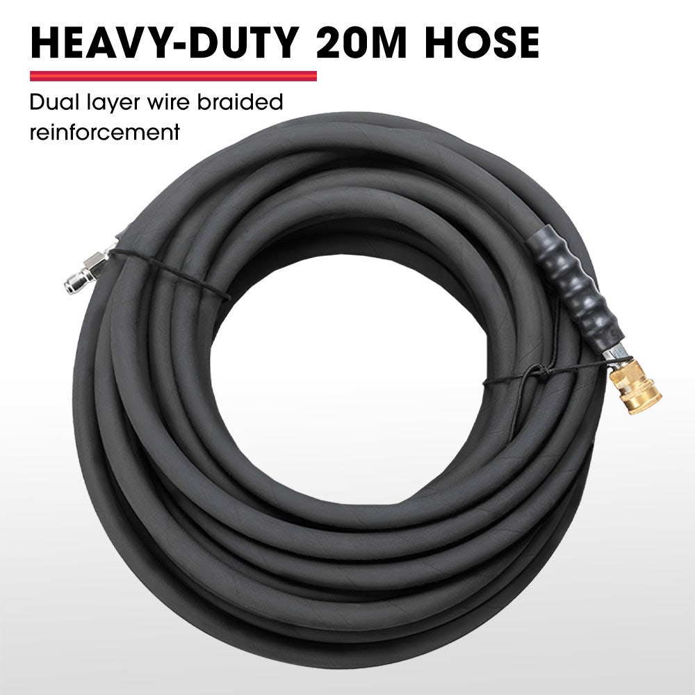 Outdoor Power Equipment: JET-USA 5000PSI Commercial Petrol Powered High Pressure Washer, 15HP 420cc, Italian Made Adjustable AR Pump, 20m Hose - TX870