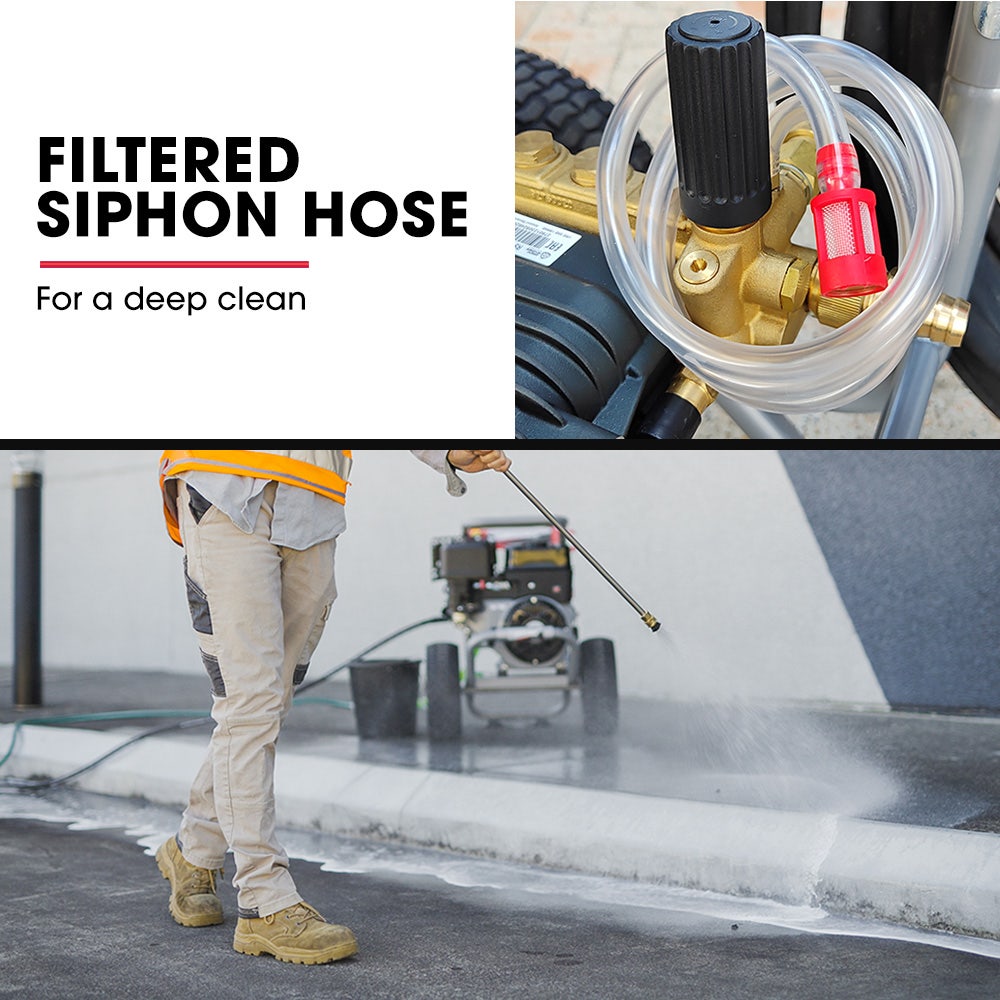 Outdoor Power Equipment: JET-USA 5000PSI Commercial Petrol Powered High Pressure Washer, 15HP 420cc, Italian Made Adjustable AR Pump, 20m Hose - TX870