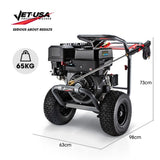 Outdoor Power Equipment: JET-USA 5000PSI Commercial Petrol Powered High Pressure Washer, 15HP 420cc, Italian Made Adjustable AR Pump, 20m Hose - TX870