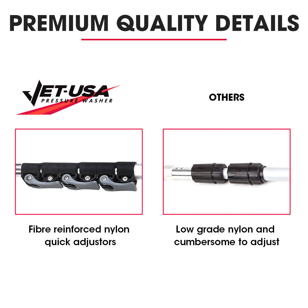 Outdoor Power Equipment: Jet-USA 4000PSI 5.5M Long Telescopic Universal Pressure Washer Cleaner Pole Wand Extension Lance