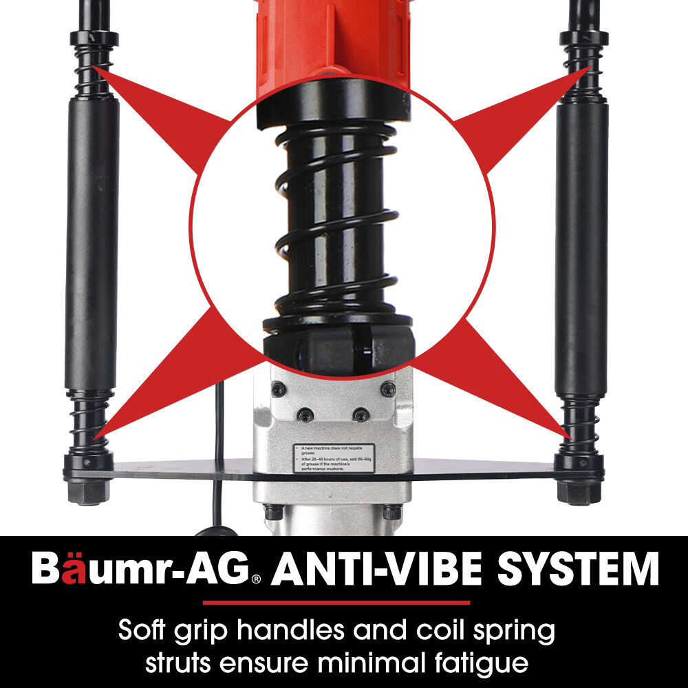 Outdoor Power Equipment: BAUMR-AG HP360e 2200W Electric Post Driver, with 2 Piling Socket Sleeves