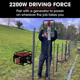 Outdoor Power Equipment: BAUMR-AG HP360e 2200W Electric Post Driver, with 2 Piling Socket Sleeves
