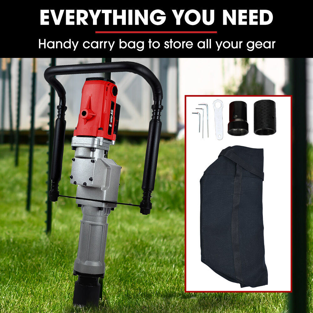 Outdoor Power Equipment: BAUMR-AG HP360e 2200W Electric Post Driver, with 2 Piling Socket Sleeves