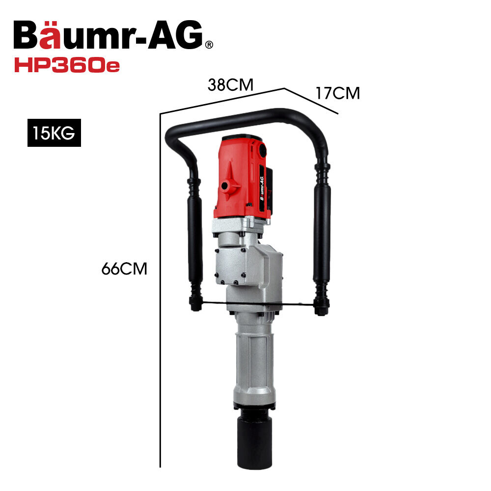 Outdoor Power Equipment: BAUMR-AG HP360e 2200W Electric Post Driver, with 2 Piling Socket Sleeves