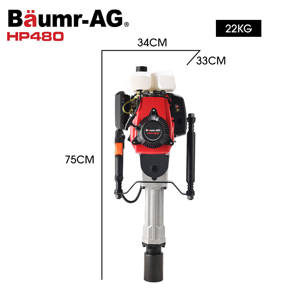 Outdoor Power Equipment: BAUMR-AG HP480 55cc 4-Stroke Petrol Post Driver, with 2 Piling Socket Sleeves