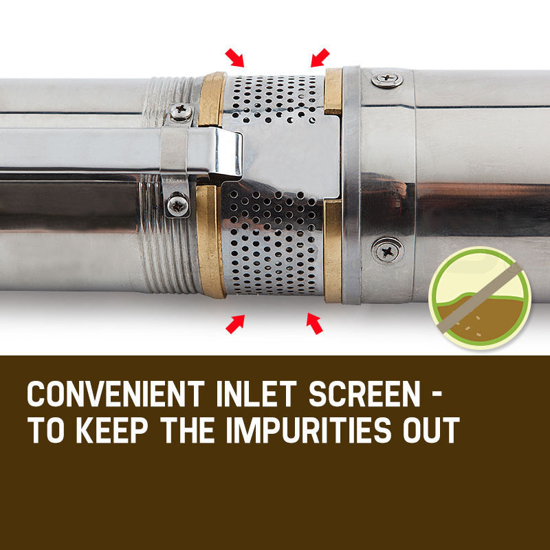Irrigation Pumps: 1HP Submersible Bore Water Pump Deep Well Irrigation Stainless Steel 240V