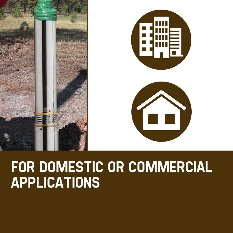 Irrigation Pumps: Protege 1.5HP Submersible Bore Water Pump Deep Well Irrigation Stainless Steel