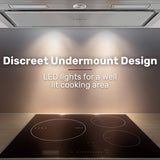 Exhaust Fans: EUROCHEF 60cm Undermount Rangehood Stainless Steel, Quiet 3-Speed, 3-Layer Dishwashable Filter, LED Lights EUR60S