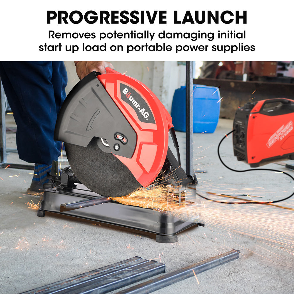 BAUMR-AG 2400W 355mm 14" Abrasive Metal Chop Saw Cut Off Machine, Soft Start, 45 Degree Mitre