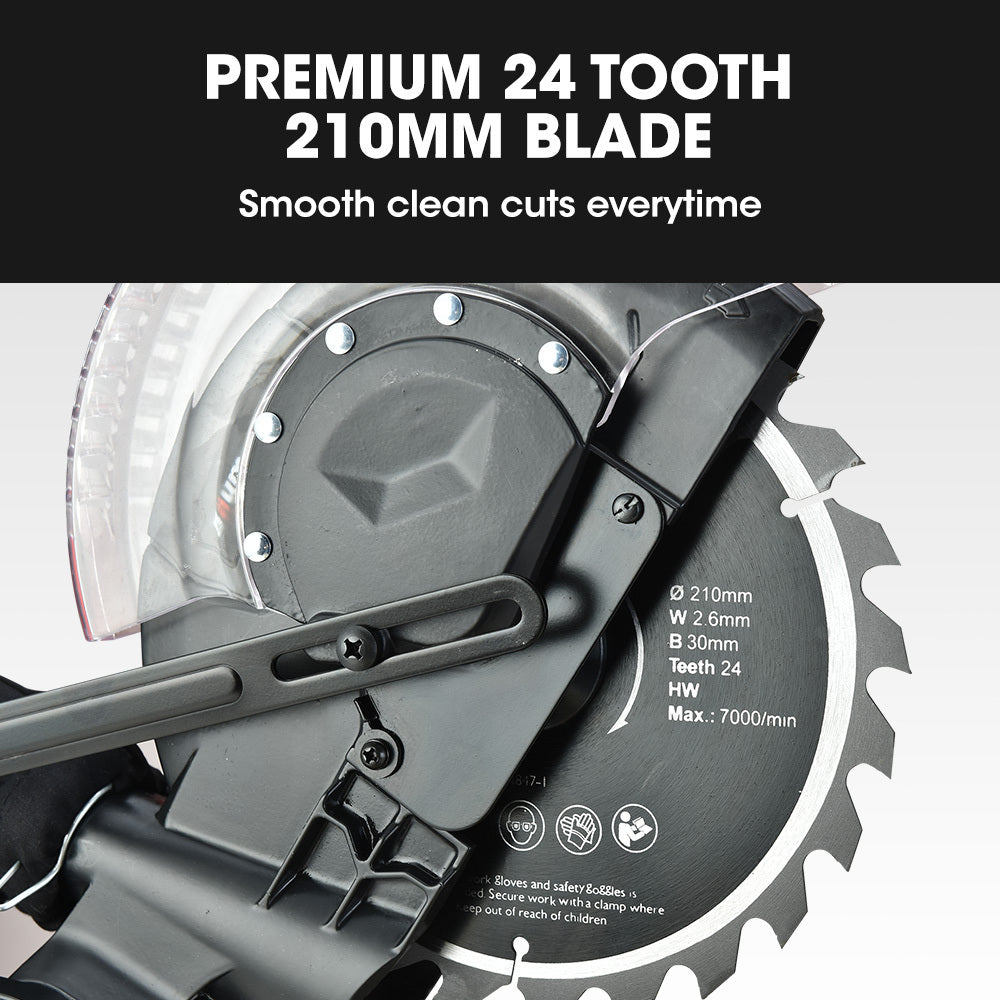 Power Saws: BAUMR-AG 210mm Compound Mitre Saw Dual Bevel Sliding Drop Saws 1500W