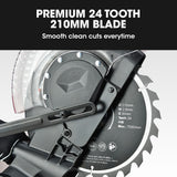 Power Saws: BAUMR-AG 210mm Compound Mitre Saw Dual Bevel Sliding Drop Saws 1500W