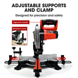 Power Saws: BAUMR-AG 210mm Compound Mitre Saw Dual Bevel Sliding Drop Saws 1500W