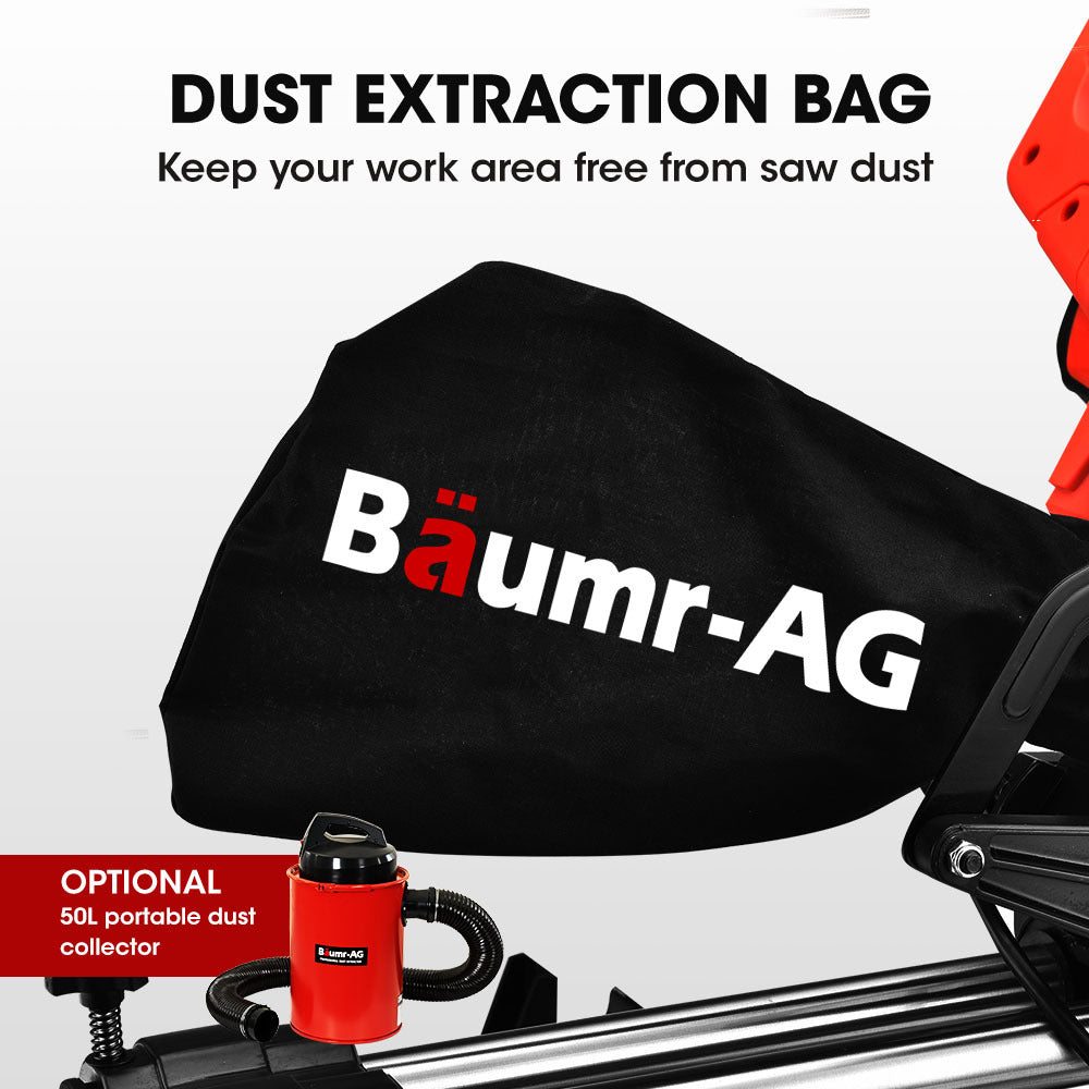 Power Saws: BAUMR-AG 210mm Compound Mitre Saw Dual Bevel Sliding Drop Saws 1500W