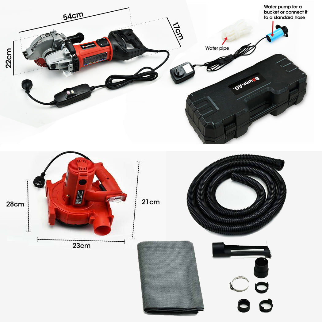 Power Saws: BAUMR-AG Wall Chaser and Vacuum Combo Concrete Dust Collector Chasing Machine