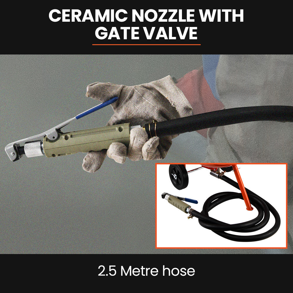Automotive Repair & Speciality Tools: UNIMAC 38L Sandblasting Tank, Pressurised Design with Sandblast Gun Set with Hose
